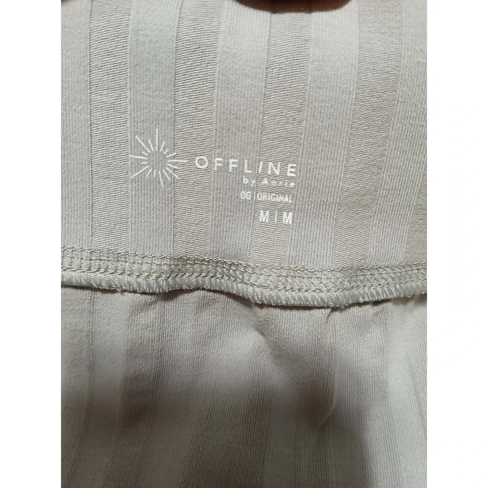 OFFLINE by Aerie OG Original Ribbed Mini Skirt Grey Lettuce Edge Womens Medium